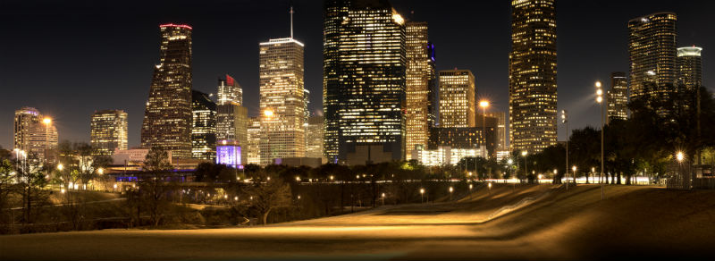 Houston, Texas, skyline at night